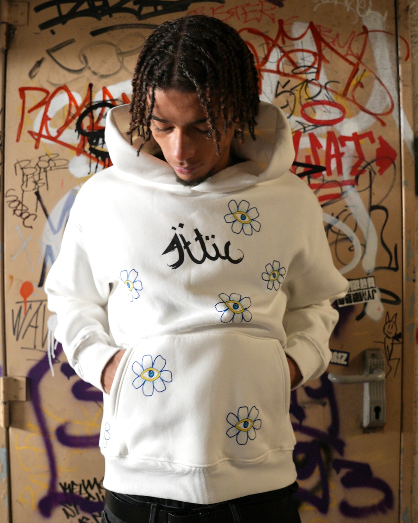 Flowers Hoodie B/W